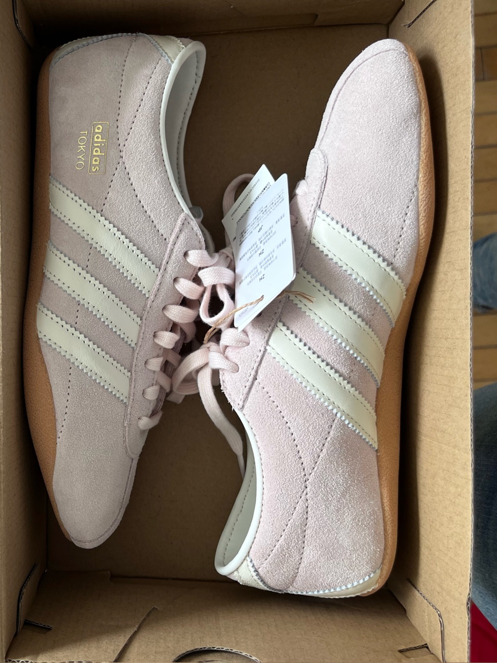 adidas Women’s Tokyo Suede Sneakers in Light Pink and Cream